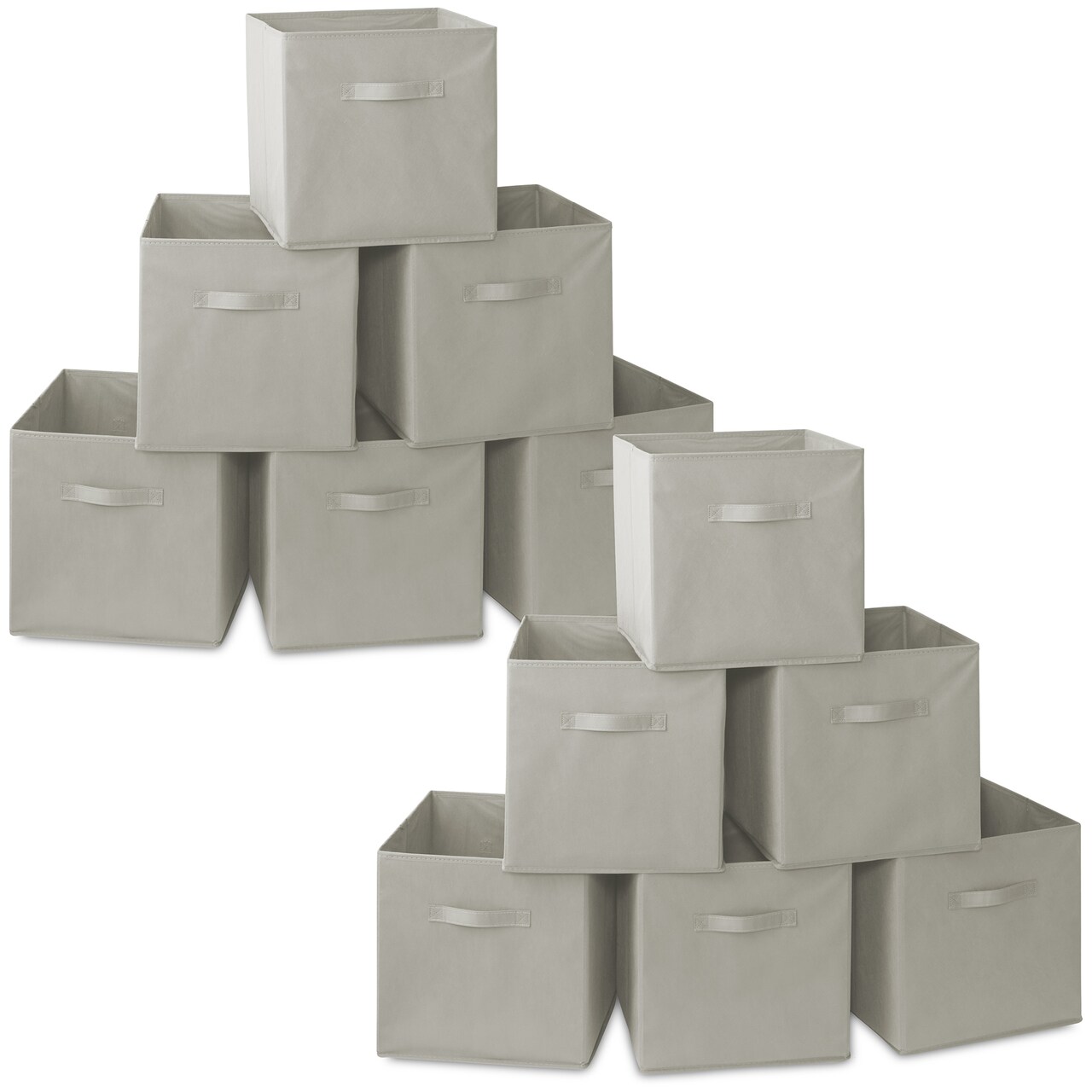 Casafield Set of 12 Collapsible Fabric Cube Storage Bins - Foldable Cloth Baskets for Shelves, Cubby Organizers & More